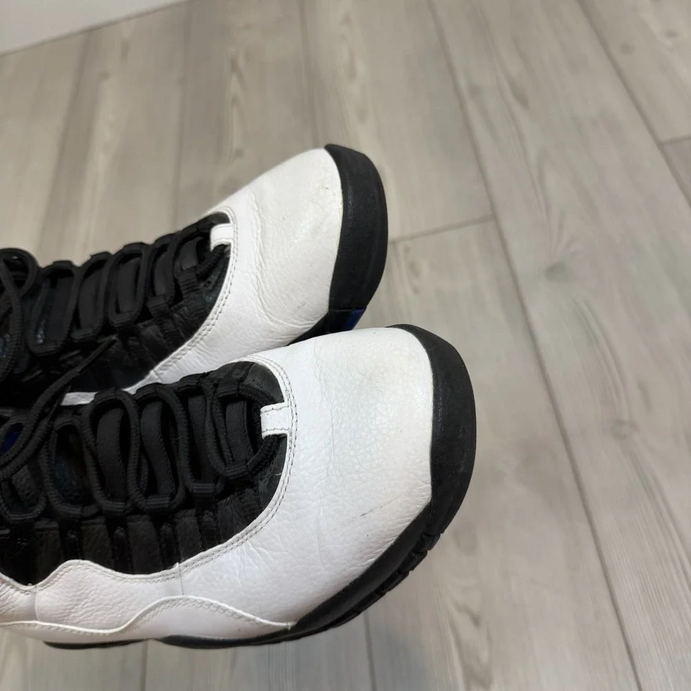 Air Jordan 10 / Mens 9.5 Retro 2018 Orlando Black White‎ Royal Lace Up 310805